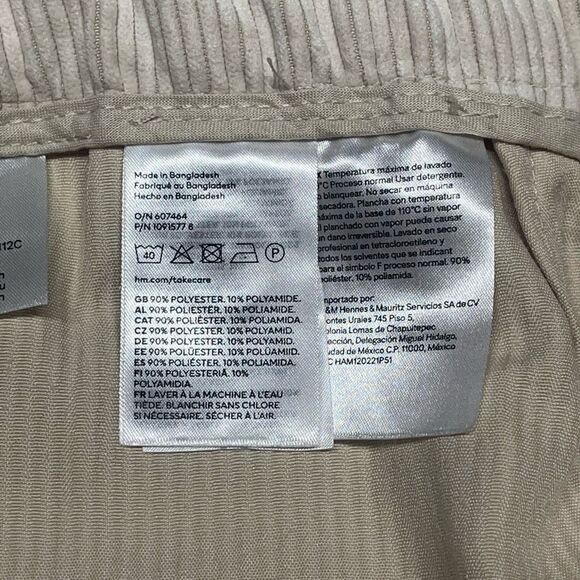 H&M Divided Light Beige Wide-Leg Corduroy Pants - Picture 9 of 9